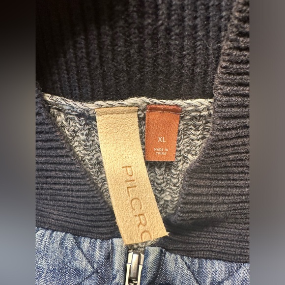 Pilcro Patchwork Bomber Sweater Jacket Size XL EUC - Picture 7 of 9